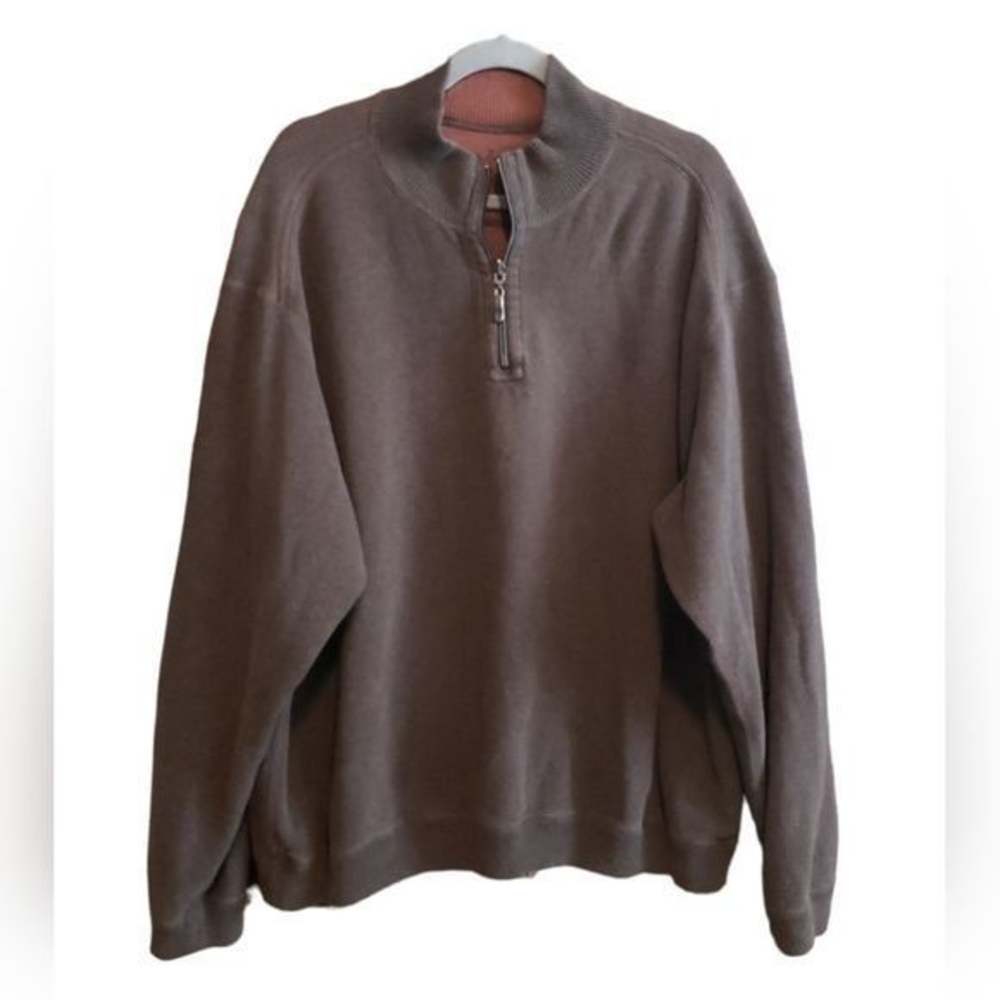 Tommy Bahama Quarter Zip Brown Pull-over Size XXLarge